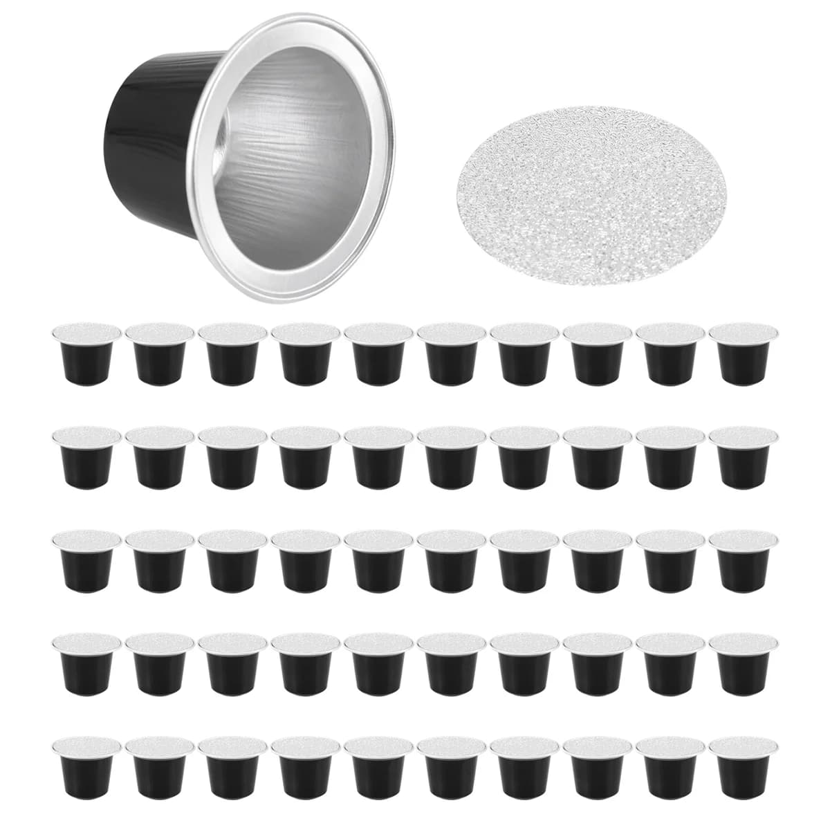 Capsules de café de poulet illables quotidiennes, tasse d'emballage, 73 fournitures pour un café ou un expresso noir, 50 ensembles