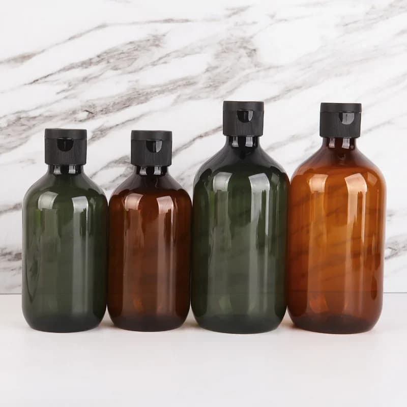 Bouteille rechargeable de 300/500ML, bouteille de shampoing vert Olive, Gel douche, grande capacité, rosée Pure, sans déversement, Contianer de stockage réutilisable