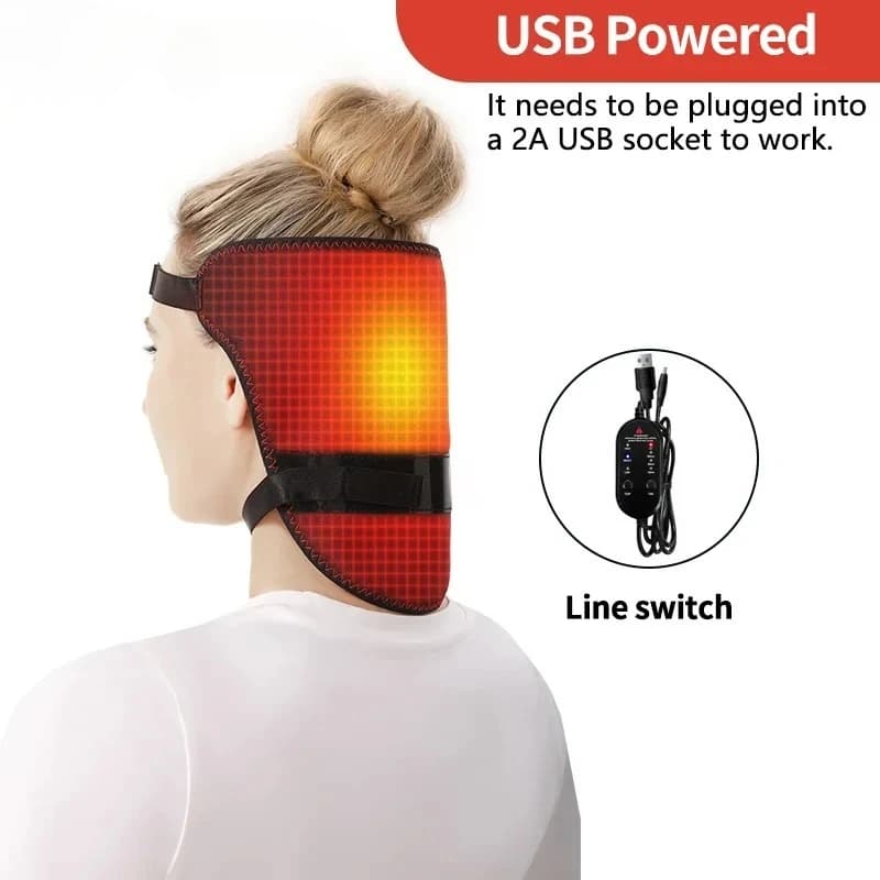 Couvre-tête chauffant pour soulager les maux de tête, favoriser la circulation sanguine, réduire le stress du bureau et apporter une chaleur relaxante à la tête