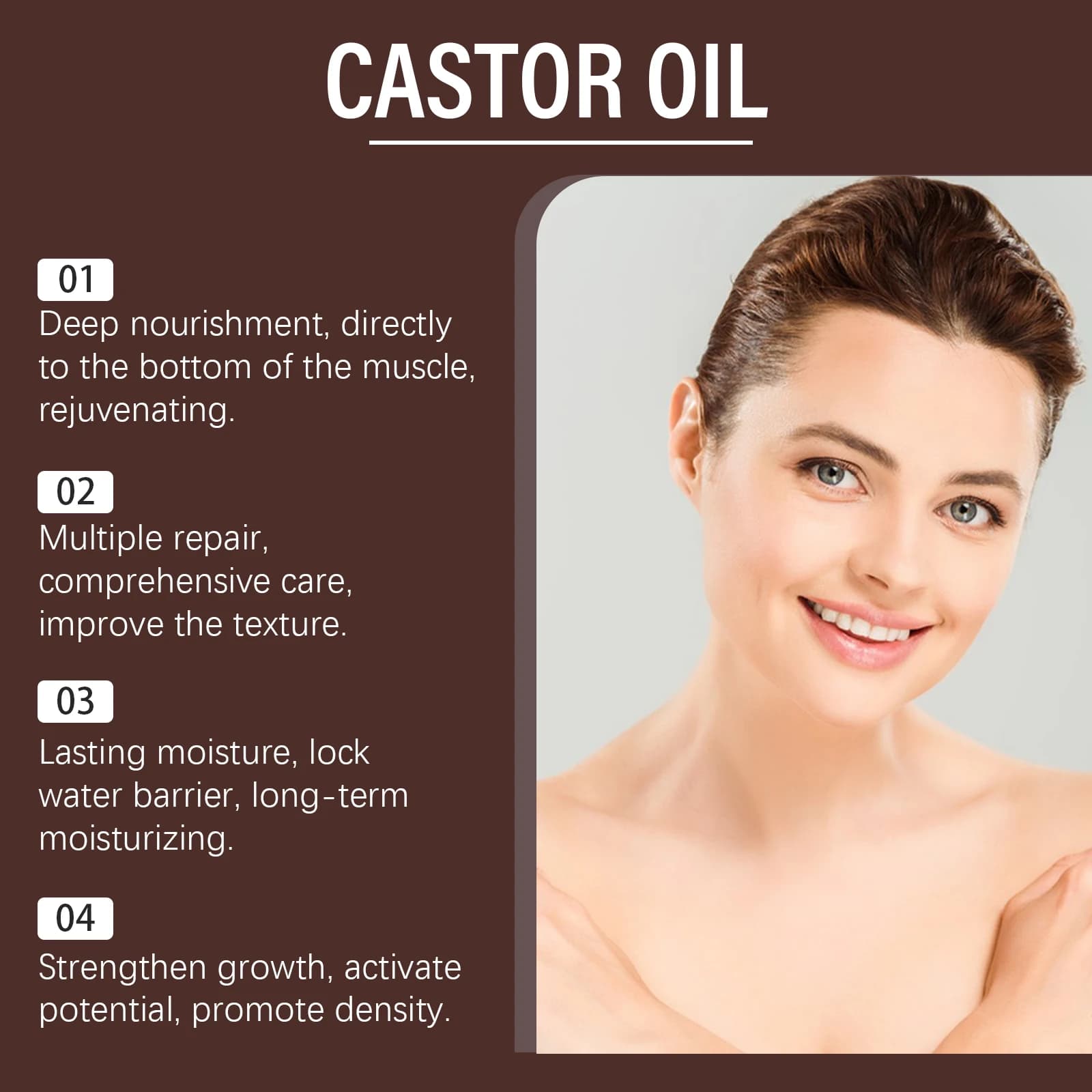 Sérum capillaire à l'huile de ricin biologique, alimentation en profondeur, réparation des racines des cheveux endommagées, perte de cheveux, traitement du cuir chevelu, lissage, soins capillaires