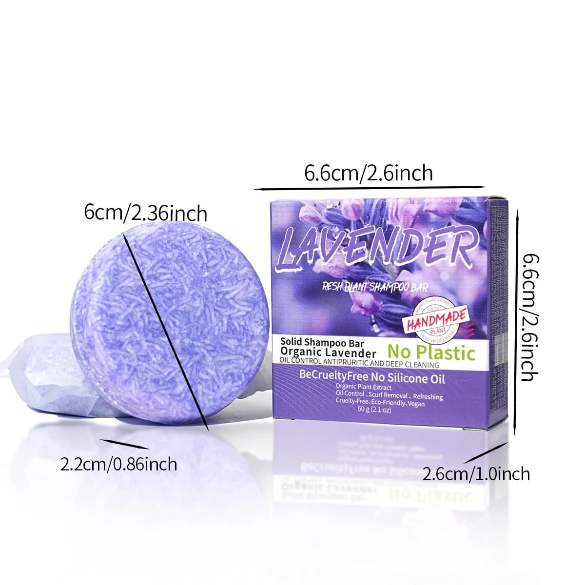 Shampoing aux huiles essentielles de lavande provençale, savon de soin capillaire fait à la main, shampoing solide et savon nettoyant auto-étiqueté