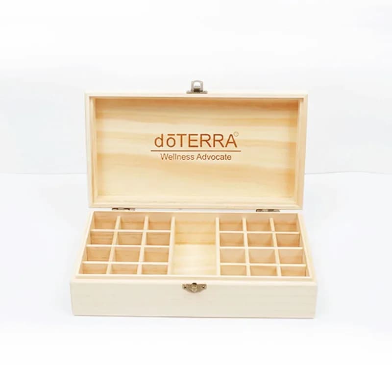 Boîte de rangement en bois pour huiles essentielles, présentoir à 25 compartiments, 15ml, 24 + 1 compartiments