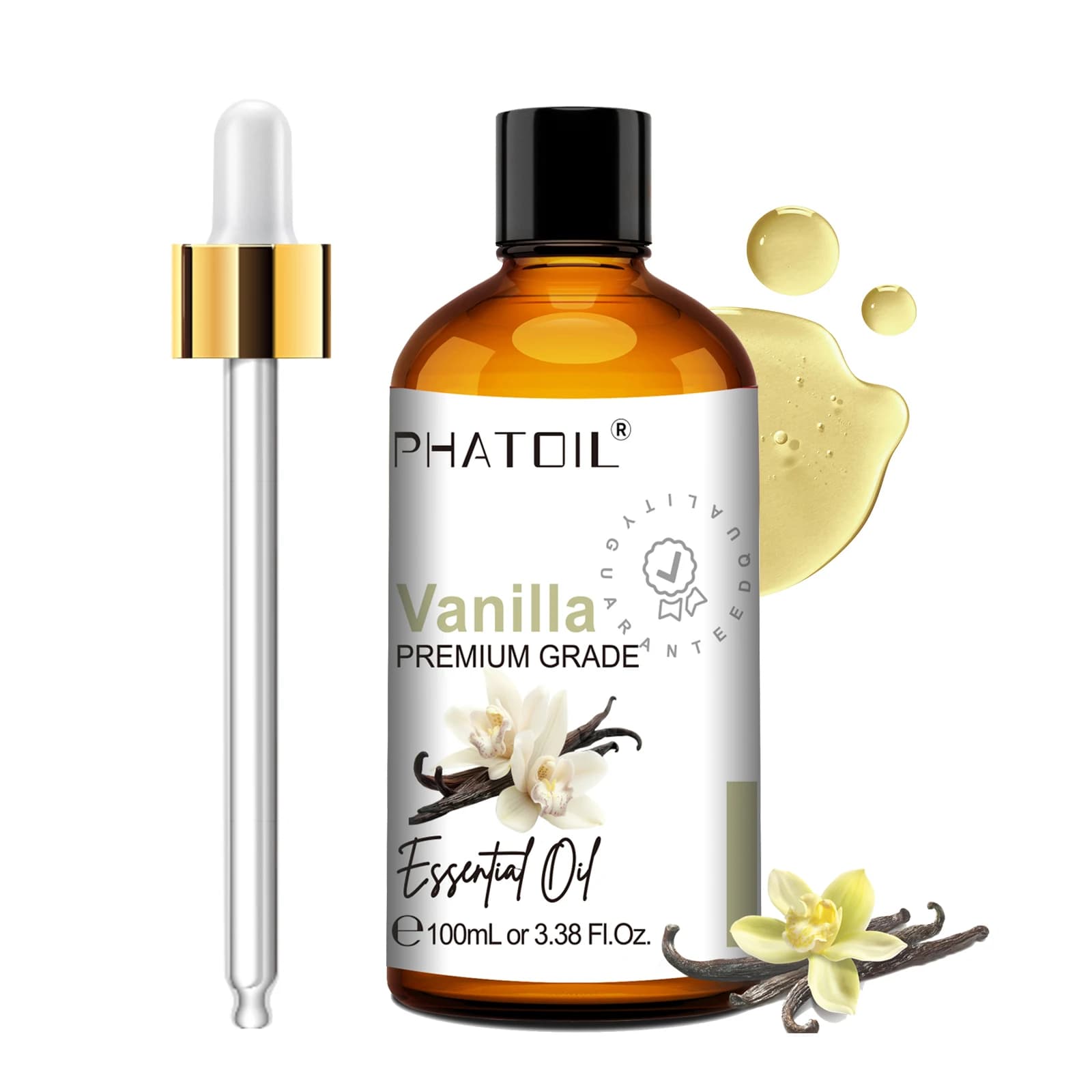 PHATOIL Huiles essentielles d'aromathérapie 100ML Eucalyptus Menthe poivrée Lavande Bois de santal Vanille