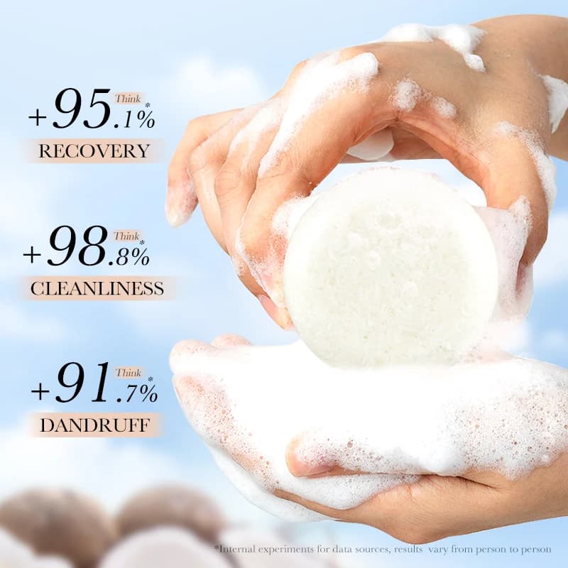 SADOER Savon Solide Capillaire à la Noix de Coco Shampoing Anti-Croûtes Contrôle du Sébum Nettoyage Profond Cheveux Secs et Abîmés Lissage et Réparation Capillaire