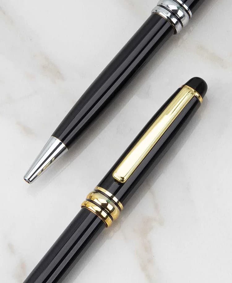 Stylo à bille à rouleau en métal, antidérapant, rétractable, écriture fluide, élégant, pour cadres, 1 pièce/ensemble