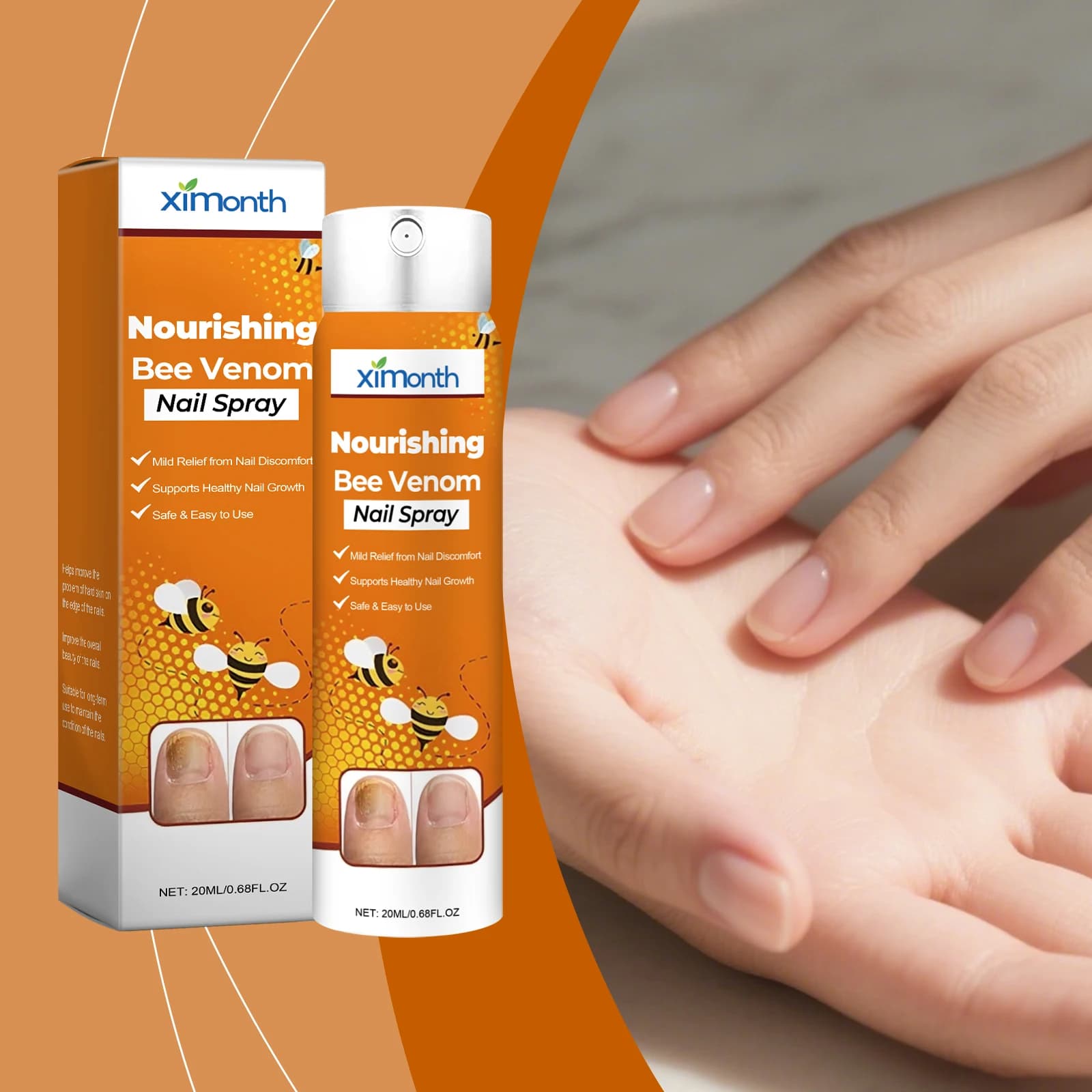 Spray nourrissant pour les ongles, soin doux pour les mains et les pieds, renforce les ongles, hydrate et adoucit les cuticules