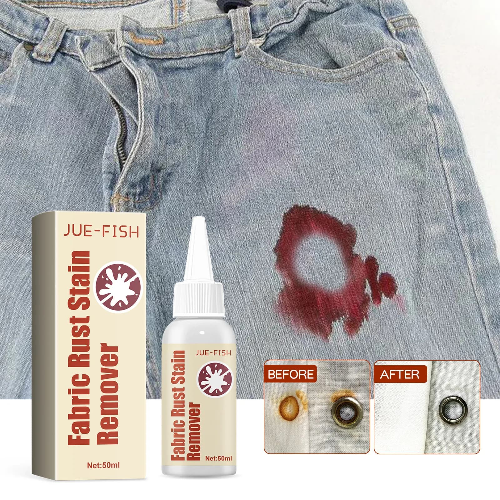 Détachant anti-rouille pour tissus, huile pour vêtements, livres SAF, décontamination des vêtements ménagers, jaunissement, élimination des taches de lessive