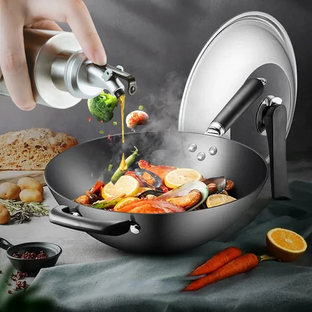 Bouteille d'huile d'olive en acier inoxydable, distributeur de Sauce anti-fuite, récipient transparent, peut outil d'assaisonnement, rôtissage, 290ml