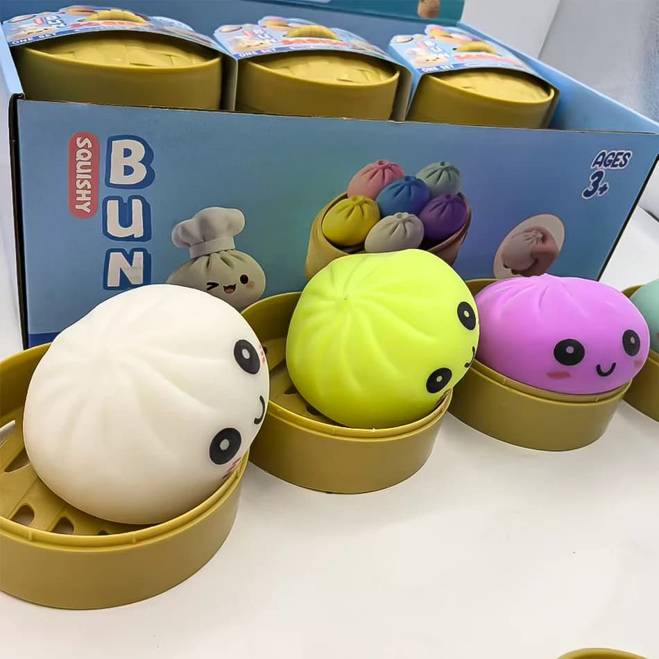Jouet anti-stress relaxant pour soulager l'anxiété et améliorer le bonheur, boîte surprise, squishy coloré en forme de dumpling simulé