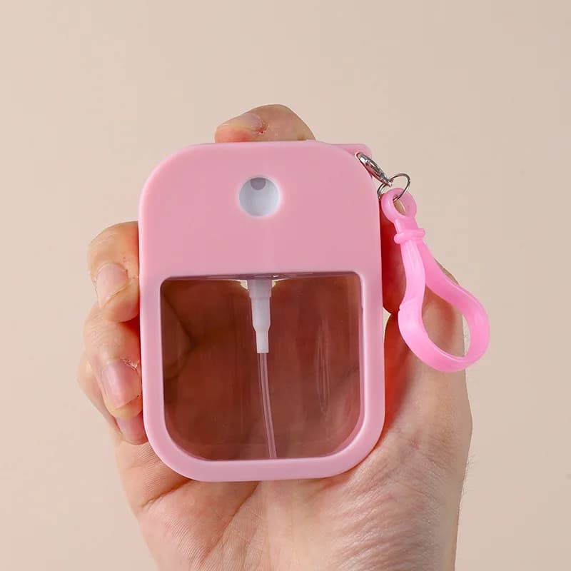 1 flacon vaporisateur de 38 ml, petit désinfectant parfumé végétalien pour les mains avec porte-clés, flacon de voyage pour parfum, alcool ou eau