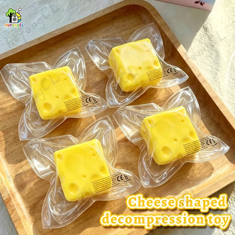 (HefengCL) Jouets sensoriels en forme de cube de fromage, jouets sensoriels doux à remontée lente, cadeaux idéaux pour le bureau, la salle de classe, les fêtes et les vacances