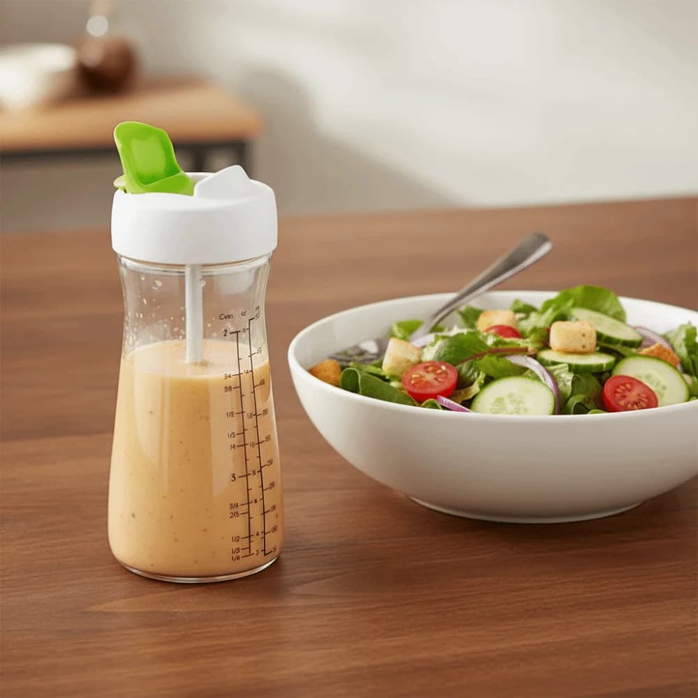 Bouteille doseuse à manivelle pour vinaigrette 500 ml