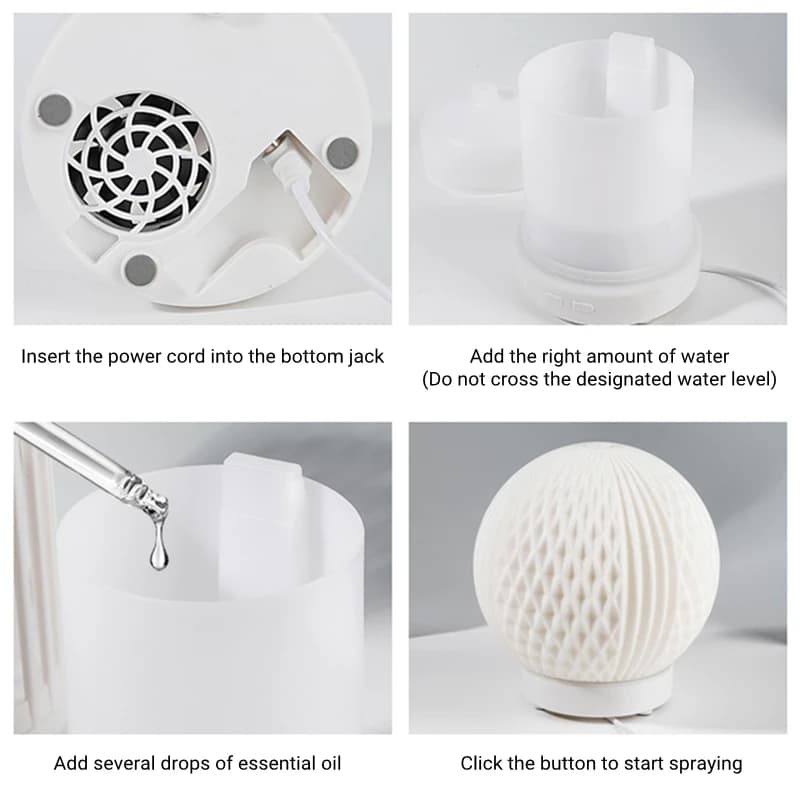 Diffuseur d'huile essentielle ultrasonique USB