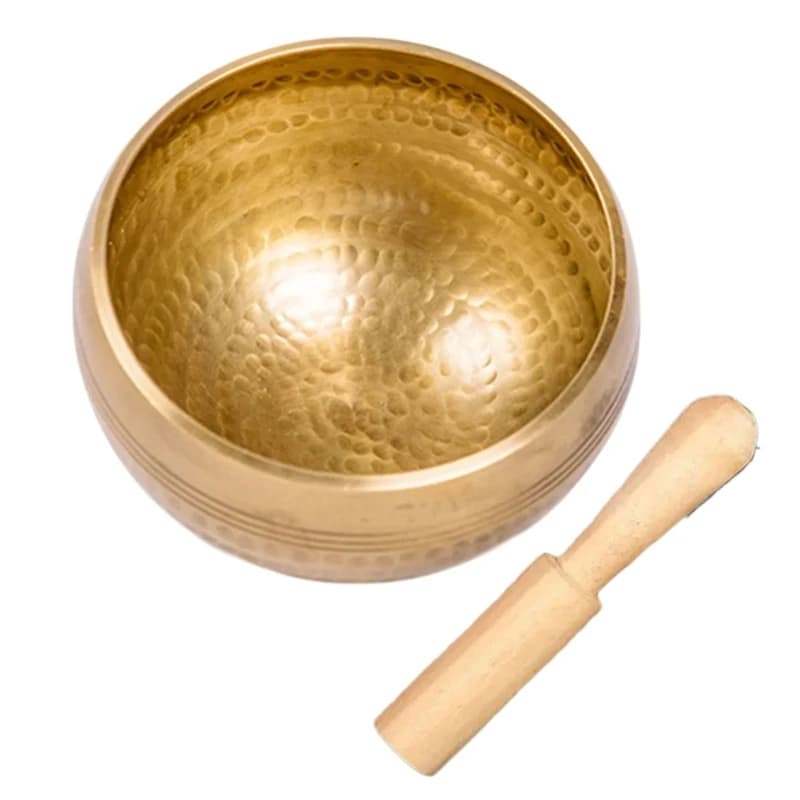 Bol chantant traditionnel, bol prière bouddhiste, Texture en laiton, adapté à guérison sonore, à l'équilibrage des chakras