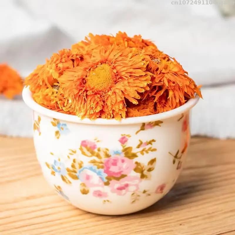 Pétales de calendula de souci biologique, 100/200g, fleurs séchées pour bain de beauté, oreiller en sachet, décoration de mariage et bougie DIY
