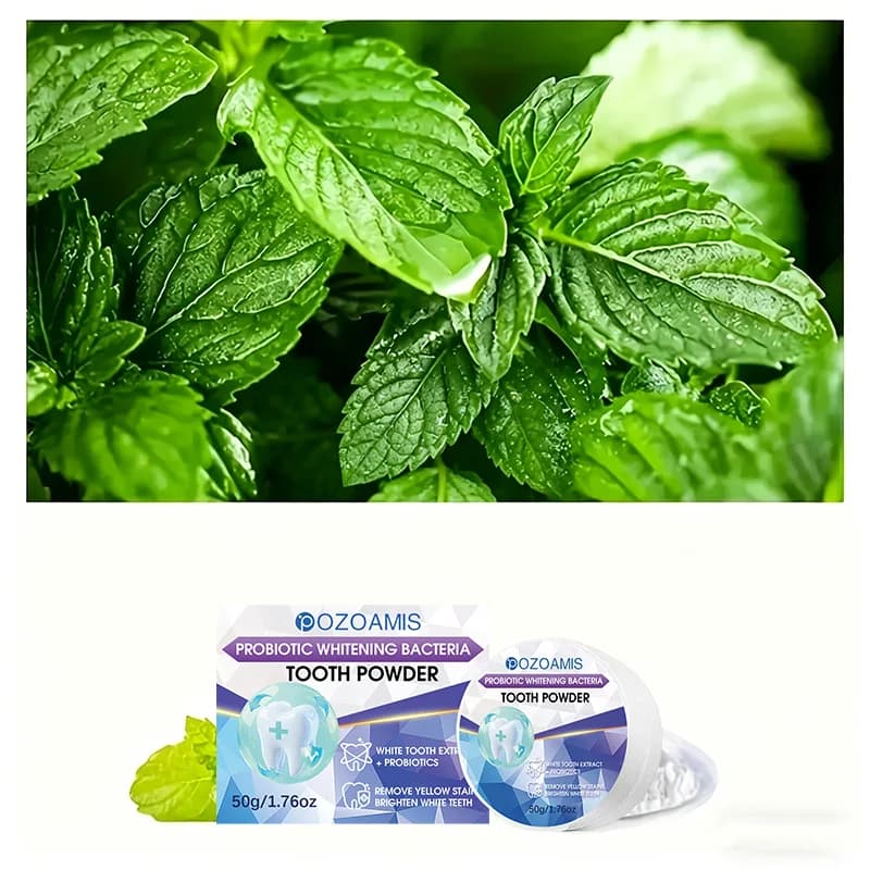 Poudre blanchissante pour les dents - Nettoie en profondeur et rafraîchit l'haleine, renforce les soins dentaires, convient à une utilisation quotidienne et en voyage.