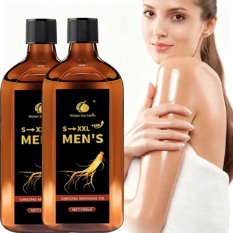 S-XXL + UP Huile de massage au ginseng pour hommes au beurre de karité - Hydrate et raffermit la peau, augmente l'humidité