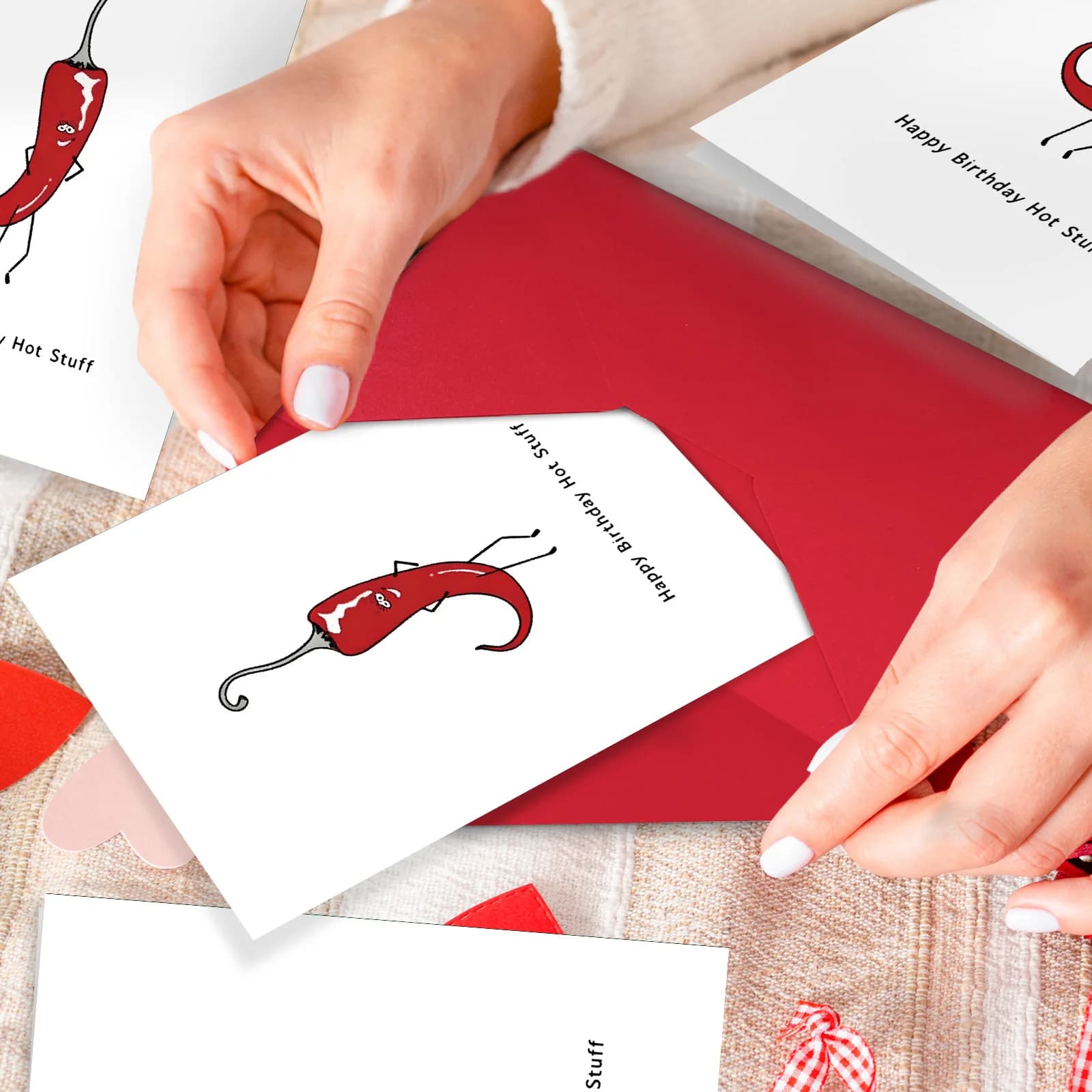 1 petite carte de vœux d'anniversaire avec enveloppe, motif poivron, pour félicitations