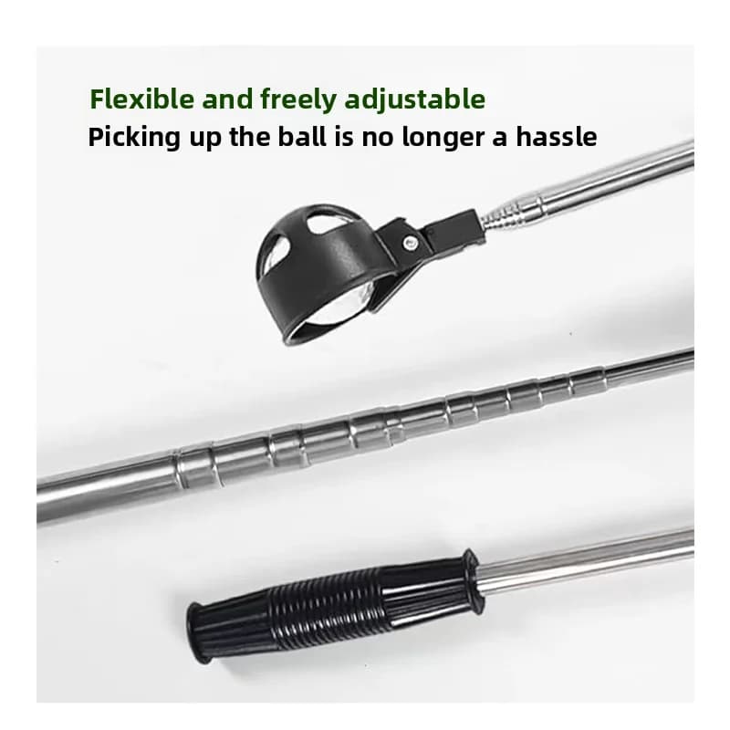 Ramasseur de balle de golf rétractable, outil de ramassage de balle de golf portable en acier inoxydable avec cuillère à verrouillage automatique, eau