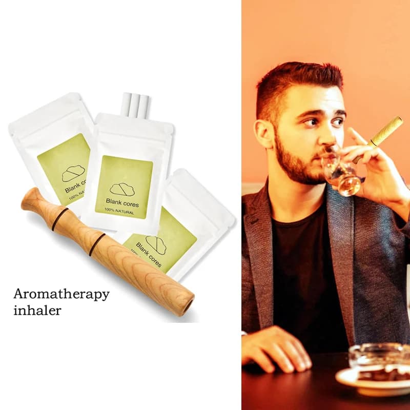 Inhalateur d'aromathérapie pour huiles essentielles, bâton d'inhalateur pour arrêter de fumer, diffuseur personnel en bois pour huiles essentielles