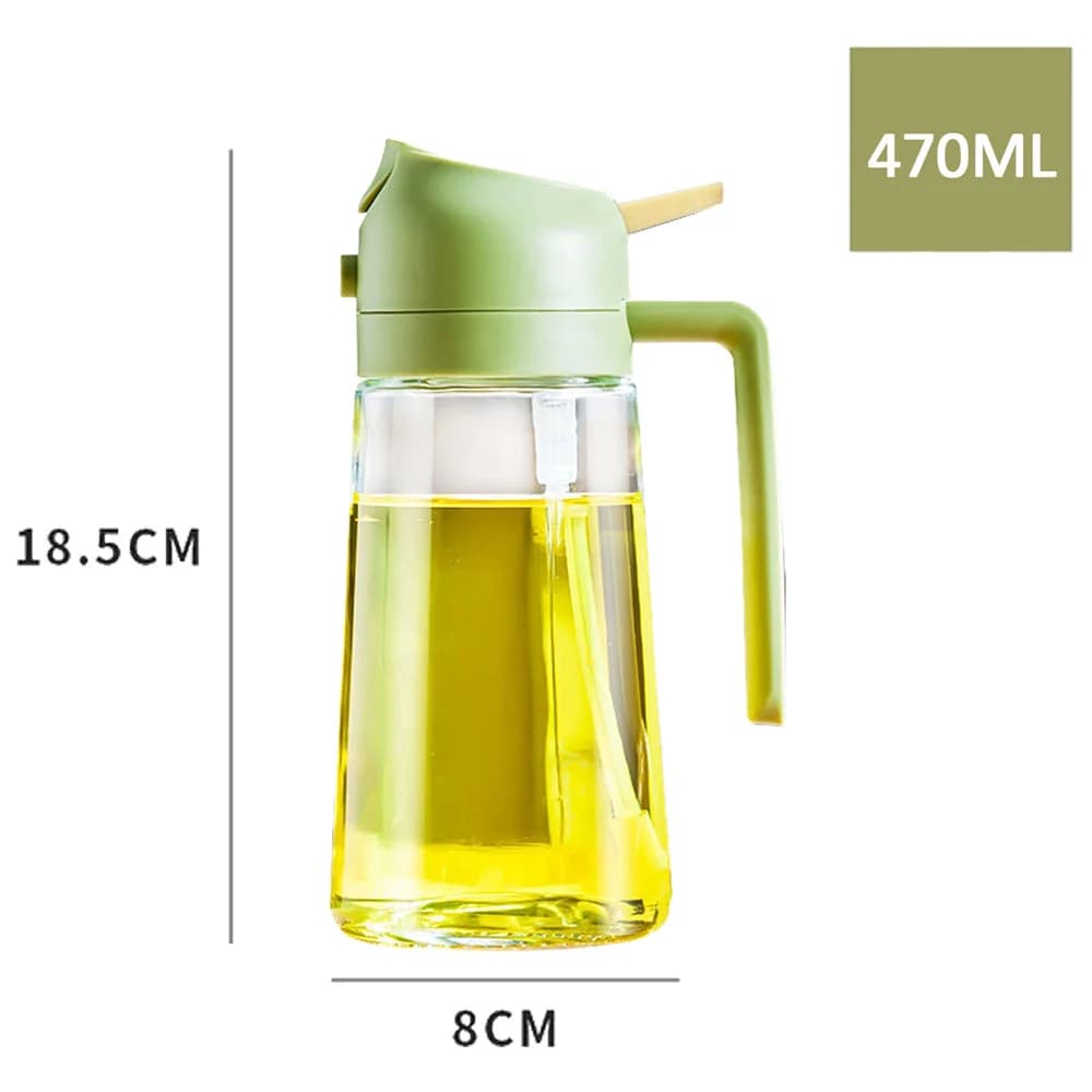 Flacon pulvérisateur d'huile et verseur 2 en 1 avec contrôle précis – Distributeur d'huile de cuisine portable pour la cuisson, la salade, la pâtisserie et le grillades
