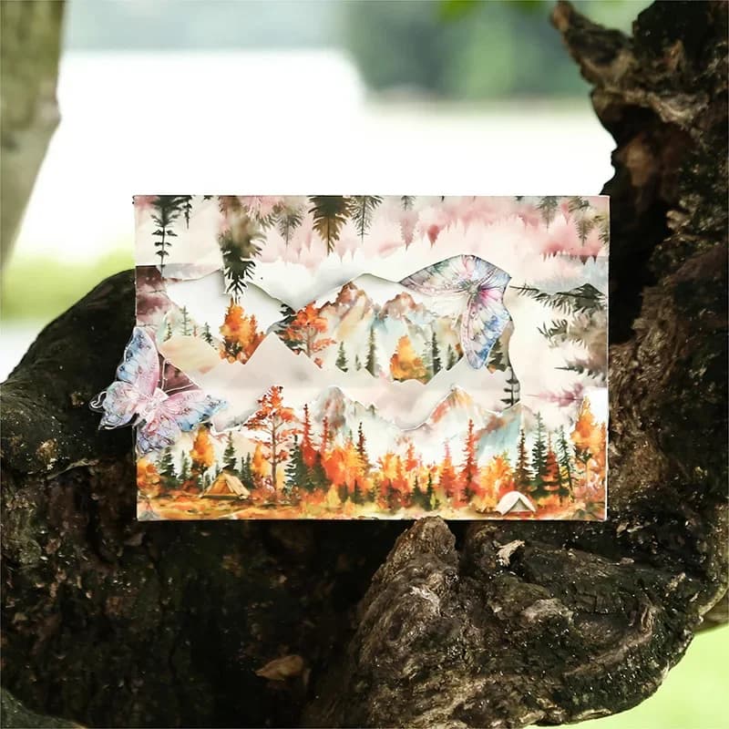 Ruban adhésif pour décoration de base européenne, 45mm x 2m, 1 rouleau, 2m, pour bricolage, scrapbooking, paysage, sentier de montagne, manuel, collage