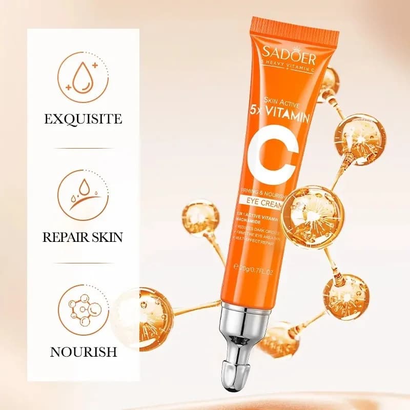 SADOER vitamine C crème pour les yeux Anti cernes yeux sacs dissolvant hydratant éclaircissant raffermissant produits de soins de la peau pour les yeux