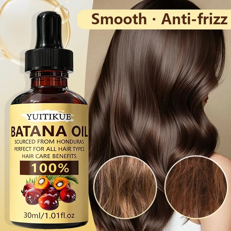 Huile capillaire YUITIKUE 100% pure d'huile de Batana du Honduras, soin nourrissant pour tous types de cheveux, 30ml