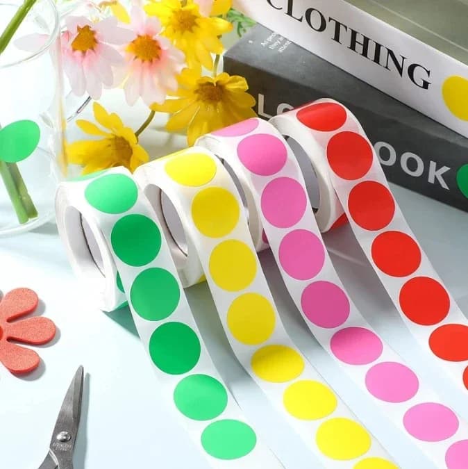 Étiquette autocollante à points colorés, 1000 pièces, marque de Classification, rouleaux d'autocollants en papier couché, papeterie esthétique Kawaii