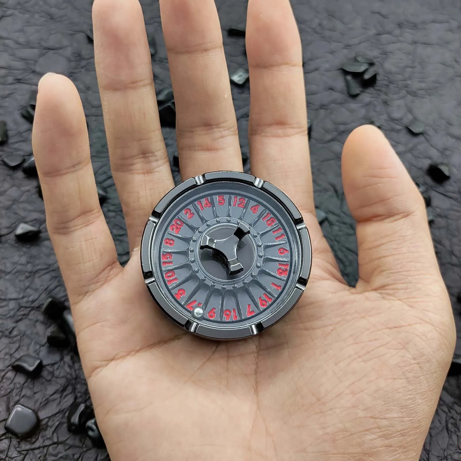DND dés D20 noir rouge doigt roue rotative dés D & D jeu de société donjons Dragons TRPG polyédrique numérique dés jeu de Table