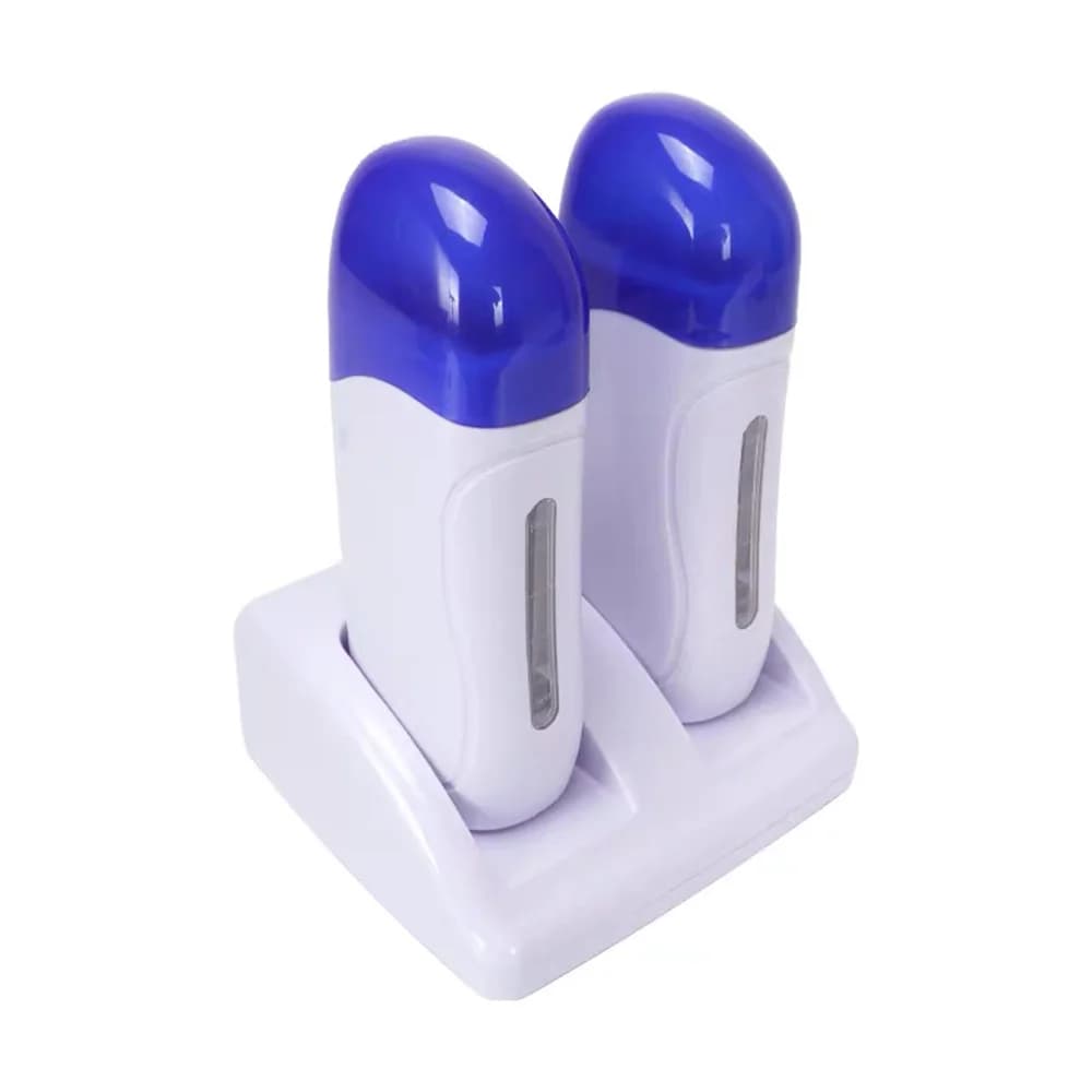 Chauffe-cire double pour épilation, appareil à cire douce pour usage domestique, adapté aux bras, jambes, visage, dos et aisselles
