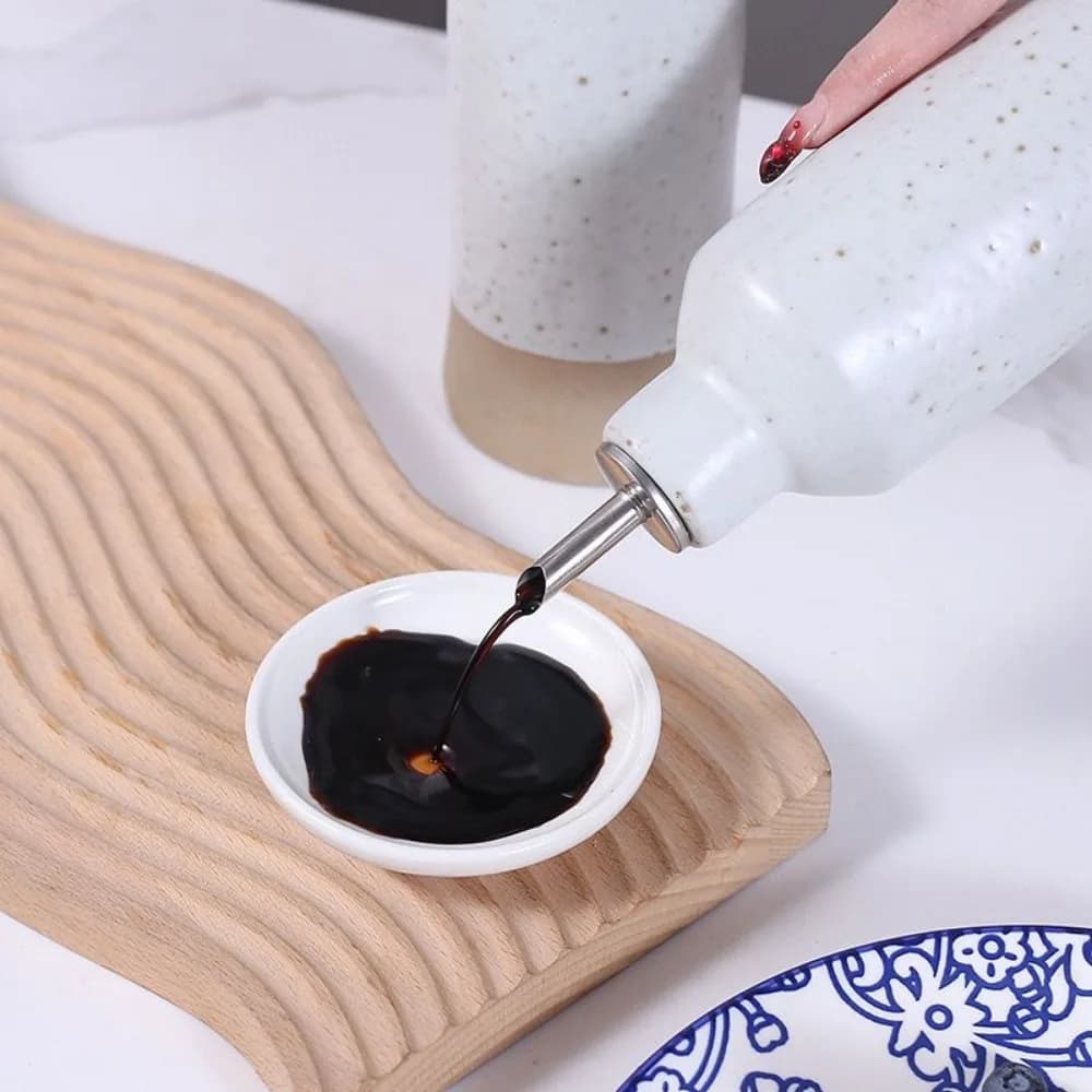 Bouteille d'huile en céramique nordique de 600ml, Pot de vinaigre de Sauce, Pot d'huile moderne, Portable, cuisine domestique, distributeur de Luid, fournitures de cuisine