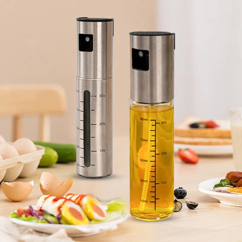 Bouteille de pulvérisation d'huile d'olive en acier inoxydable, 1 pièce, vinaigre d'huile pour friteuses à Air, barbecues, légumes, huiles essentielles, pulvérisateur de vinaigre