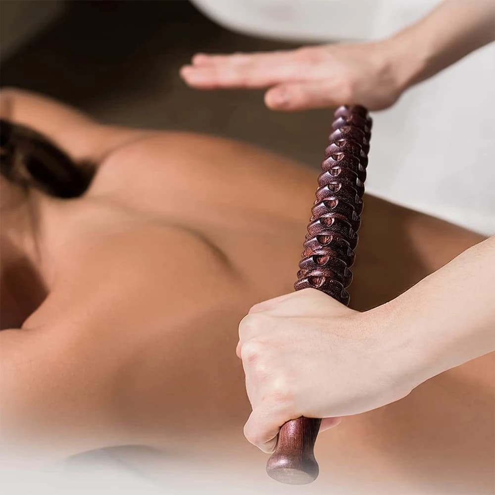 Rouleau musculaire, bâton de rouleau musculaire en bois avec Points de déclenchement, rouleau de massage musculaire corporel pour le dos des jambes, soulage la douleur musculaire
