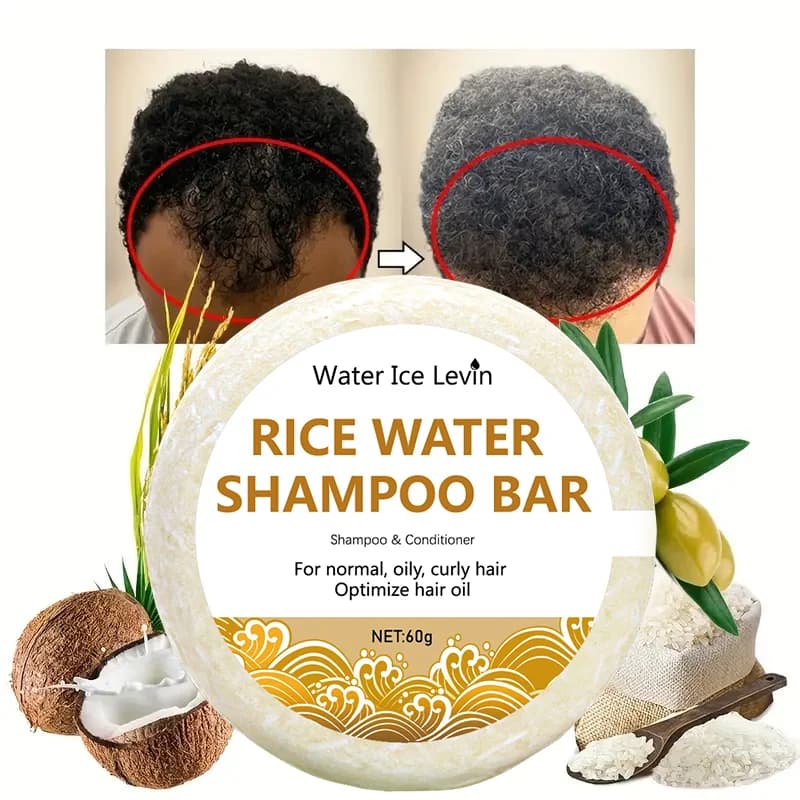 Shampoing au Riz Biologique de Regina, Barre de 60g, Sans Huile, Conditionnement, Eau, Nourrissant, Anti-perte, Croissance des Cheveux, 10000