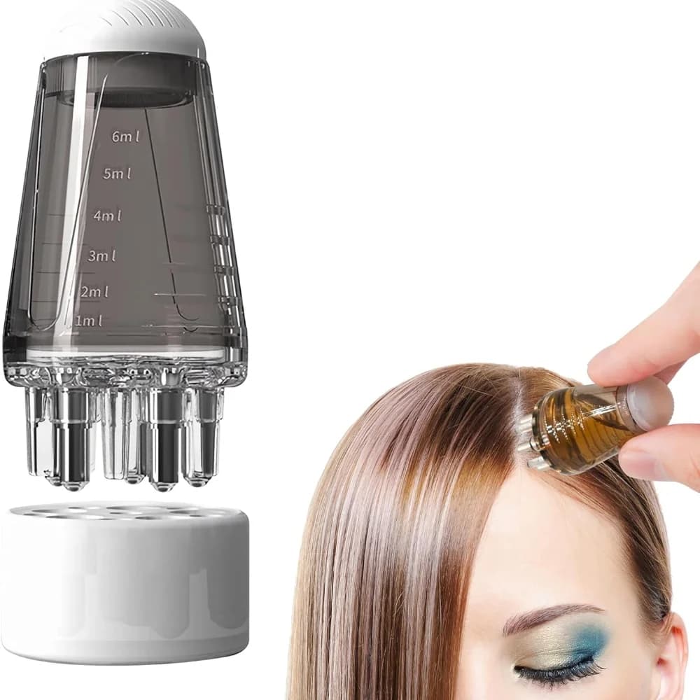 Applicateur de cuir chevelu de 6ml, Mini masseur de tête, brosse à bille, huile essentielle pour la croissance des cheveux, applicateur liquide, peigne de Massage