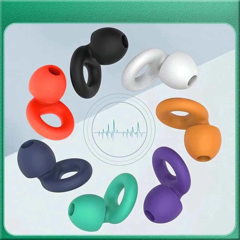 Bouchons d'oreilles silencieux pour la réduction du bruit – Protection auditive super douce et réutilisable pour le sommeil, la natation, le travail, 8 embouts d'oreille en tailles XS/S/M/L