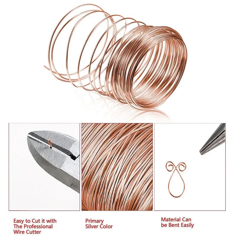Fil de cuivre pur T2, 1 à 3 rouleaux, 0.1 à 3.2mm, bobine de fil de cuivre nu et émaillé 1-10M pour l'artisanat de bricolage, projets électriques, expédition rapide