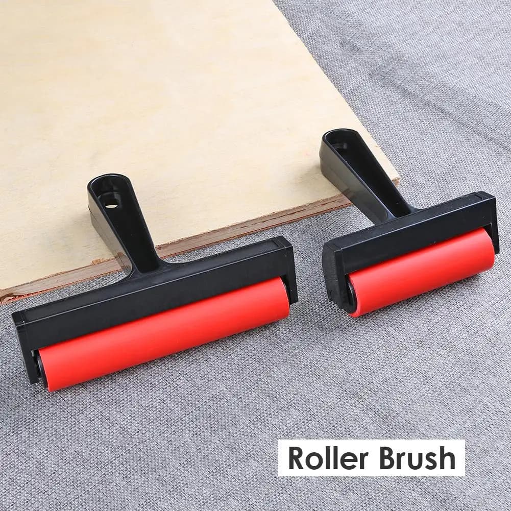 Brosse à rouleau en caoutchouc, bricolage, peinture diamant, outils de dessin d'art artisanal, rouleau rouge, peinture murale, Application