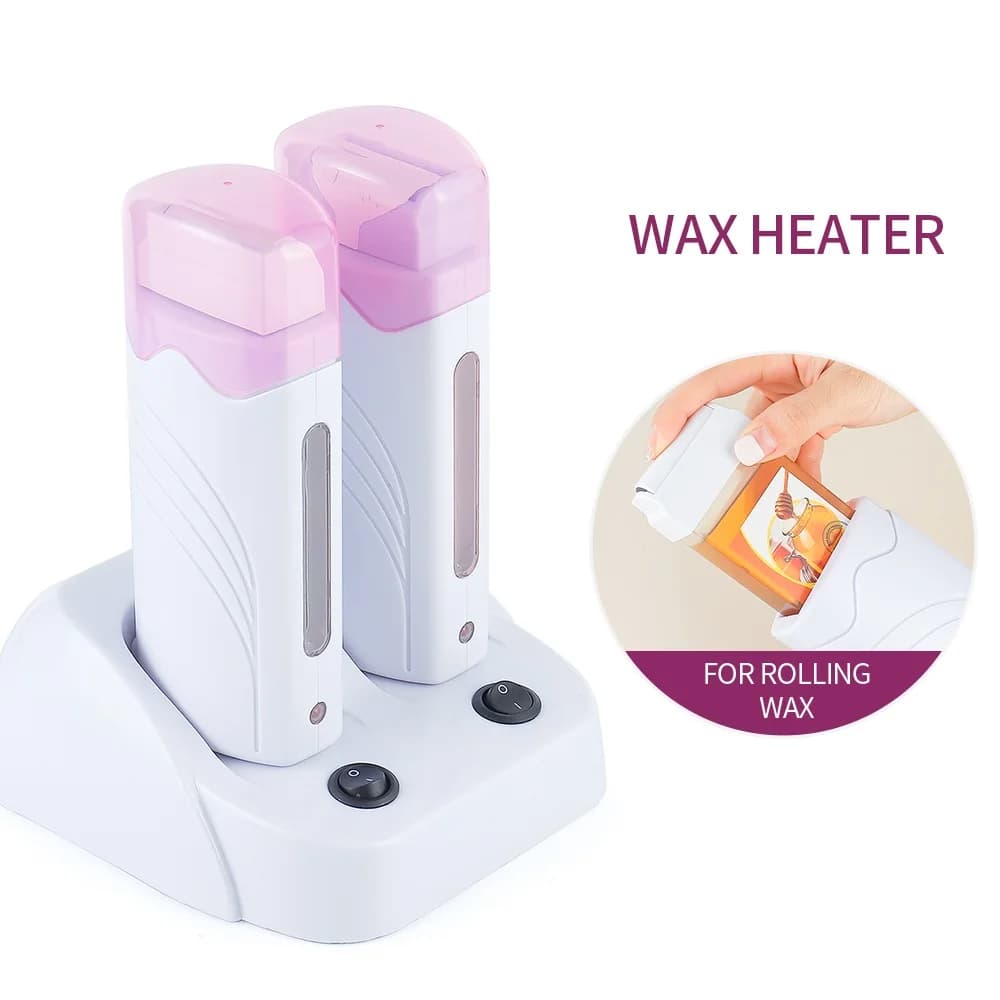 Chauffe-cire électrique portable pour épilation, double applicateur roll-on, pour hommes et femmes, usage domestique