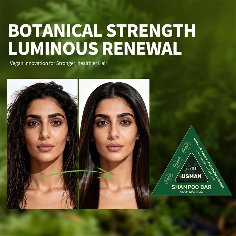 120g Usman herbe & Platycladus shampooing savon renforcer la croissance des racines des cheveux shampooing barre naturel à base de plantes traitement de perte de cheveux soins capillaires