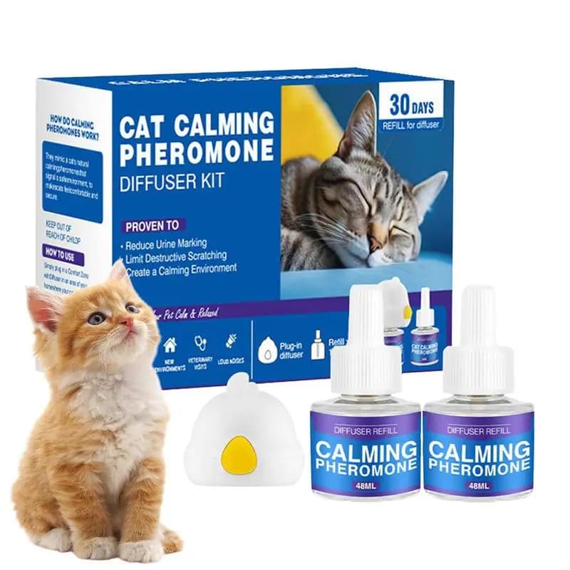 Recharge de diffuseur apaisant pour phéromones de chat, réduit la lutte, prise de diffuseur pour animaux de 60 jours, phéromone apaisante pour soulager le Stress