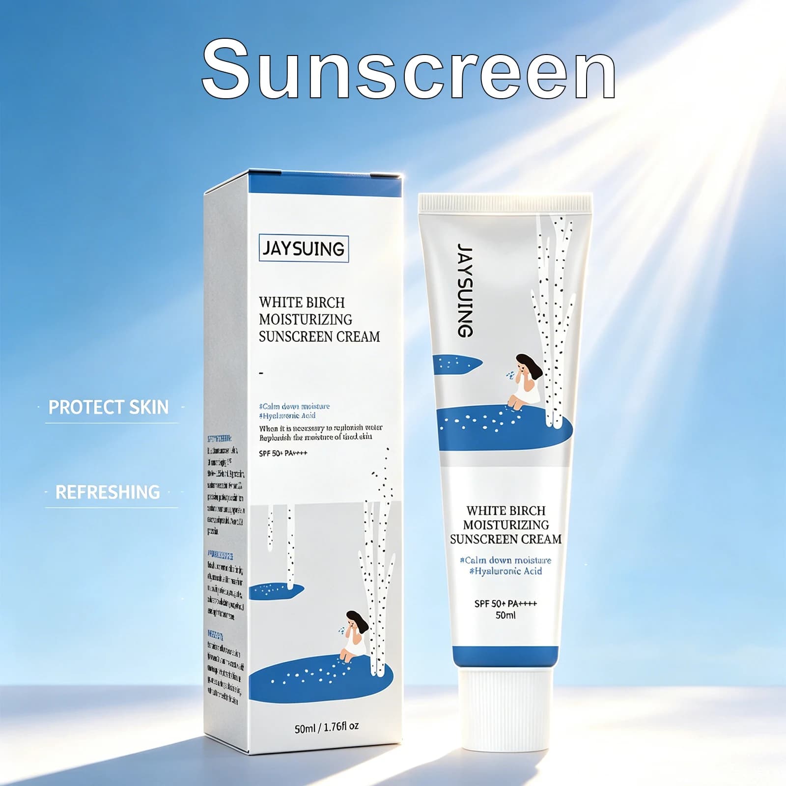 Crème solaire anti-brillance SPF50 PA+++ pour peaux grasses, fini mat, éclaircissante, légère, non grasse, hydratant visage, lotion pour le visage