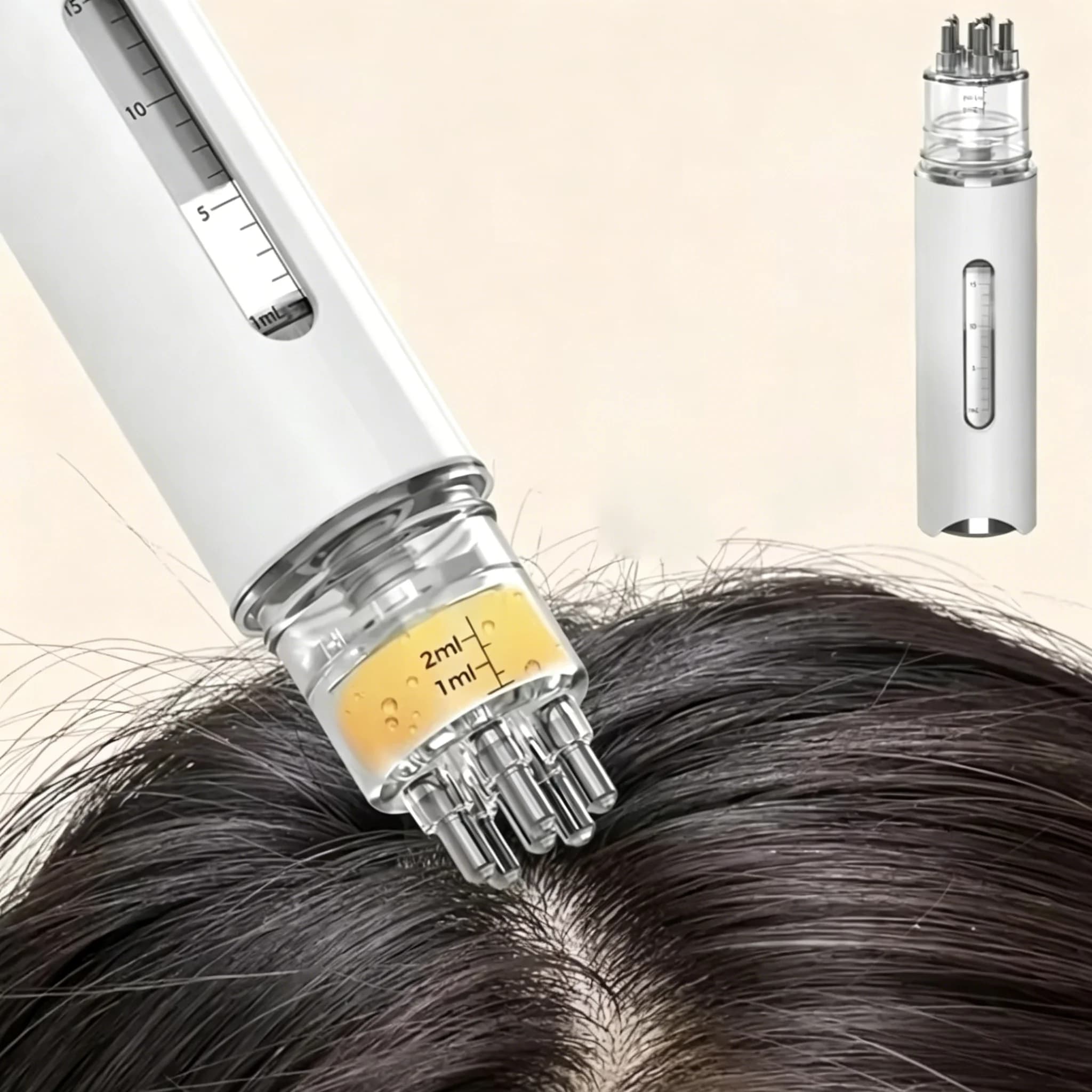 Applicateur Portable pour Cuir Chevelu, Rouleau Applicateur d'Huile Essentielle Liquide, Peigne de Massage Liquide, Peigne à Cheveux, Outils de Soin du Cuir Chevelu Anti-Chute de Cheveux