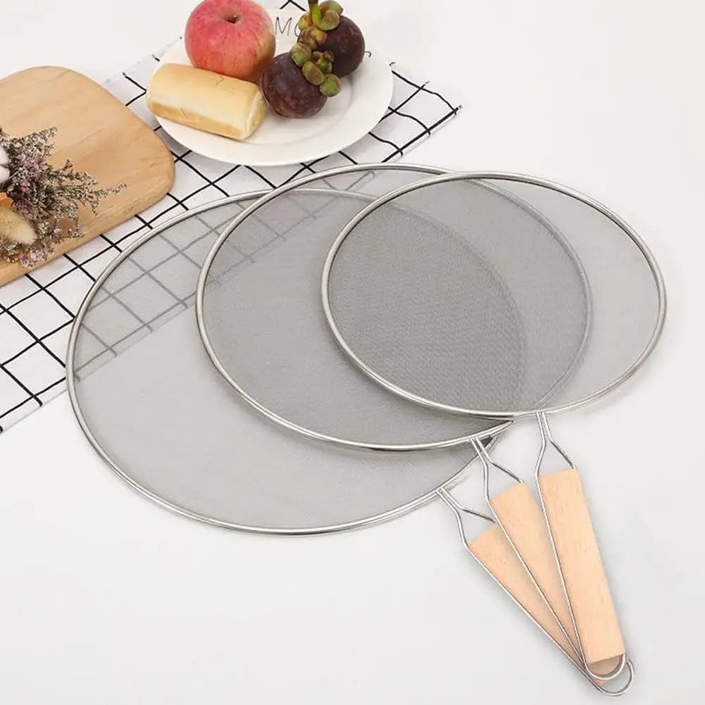 Pot huile de friture couvercle de cuisson outils de cuisine graisse éclaboussures écran gardes maille Anti