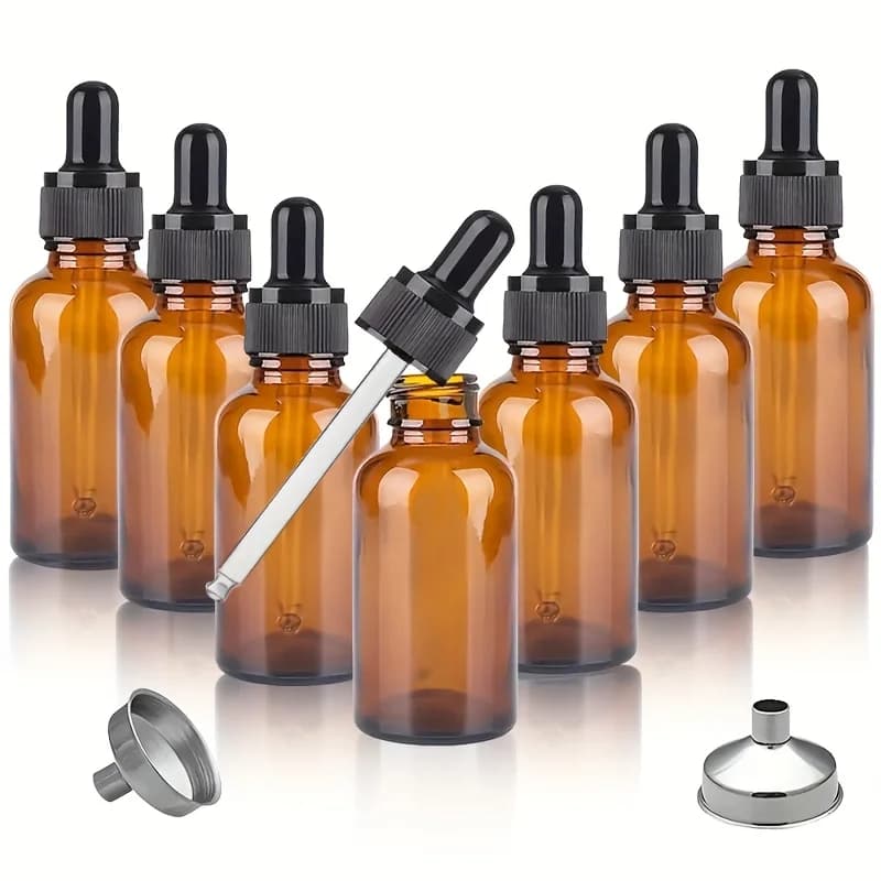 Ensemble de 12/6 bouteilles en verre ambré