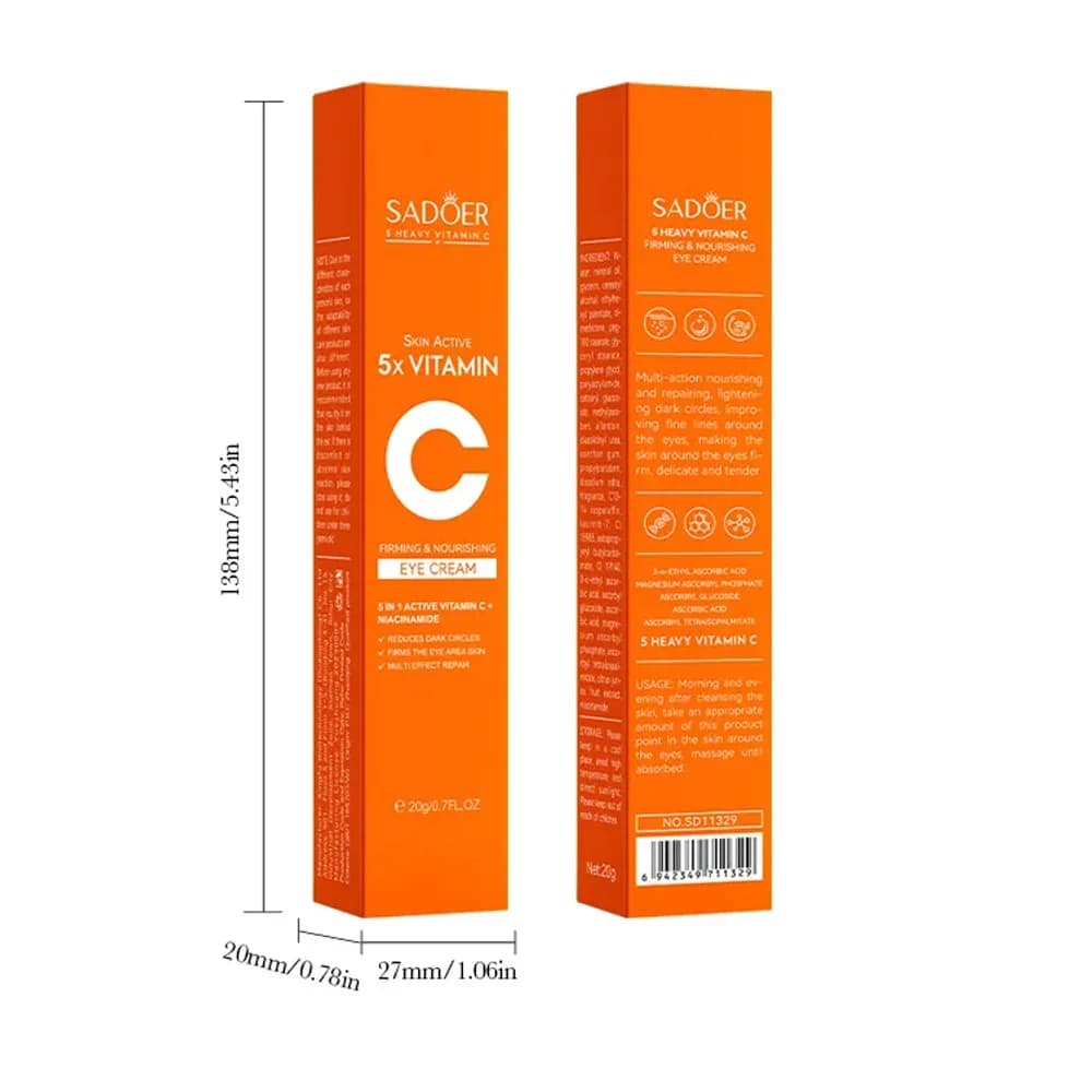 SADOER vitamine C crème pour les yeux Anti cernes yeux sacs dissolvant hydratant éclaircissant raffermissant produits de soins de la peau pour les yeux