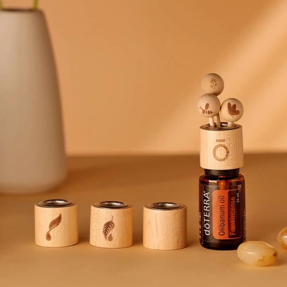 Couvercle boule en bois pour bouteille d'huile essentielle