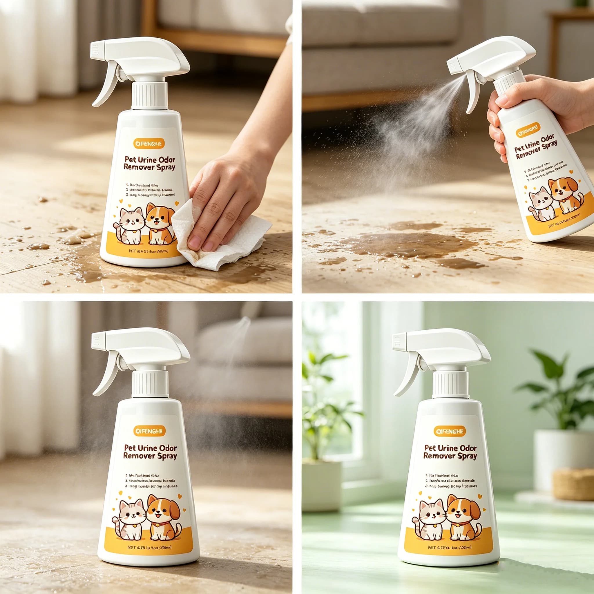 Spray anti-odeurs d'urine pour animaux de compagnie, formule douce mais efficace sans odeur résiduelle, fraîcheur longue durée toute la journée pour chats, chiens, maison