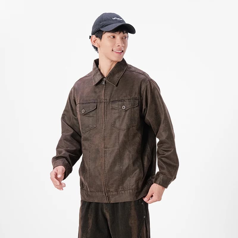 Veste enduit de cire d'huile pour hommes